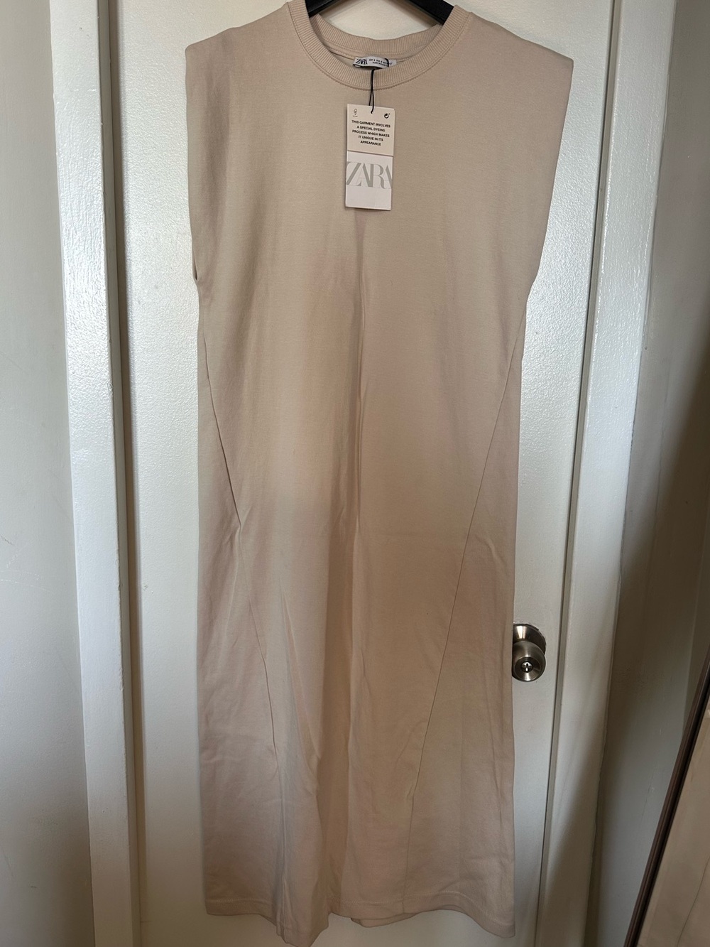 NWT Zara Sleeveless Midi Dress - Beige